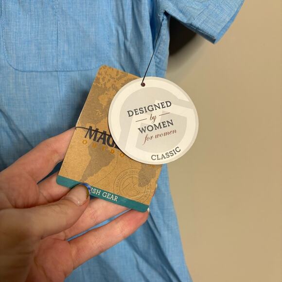 NWT Magellan Outdoor Blue Aster Moisture Wicking Fish Gear Shirt Size XS - Picture 4 of 6